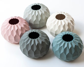 Handmade Porcelain Origami Vase, Geometric Decor