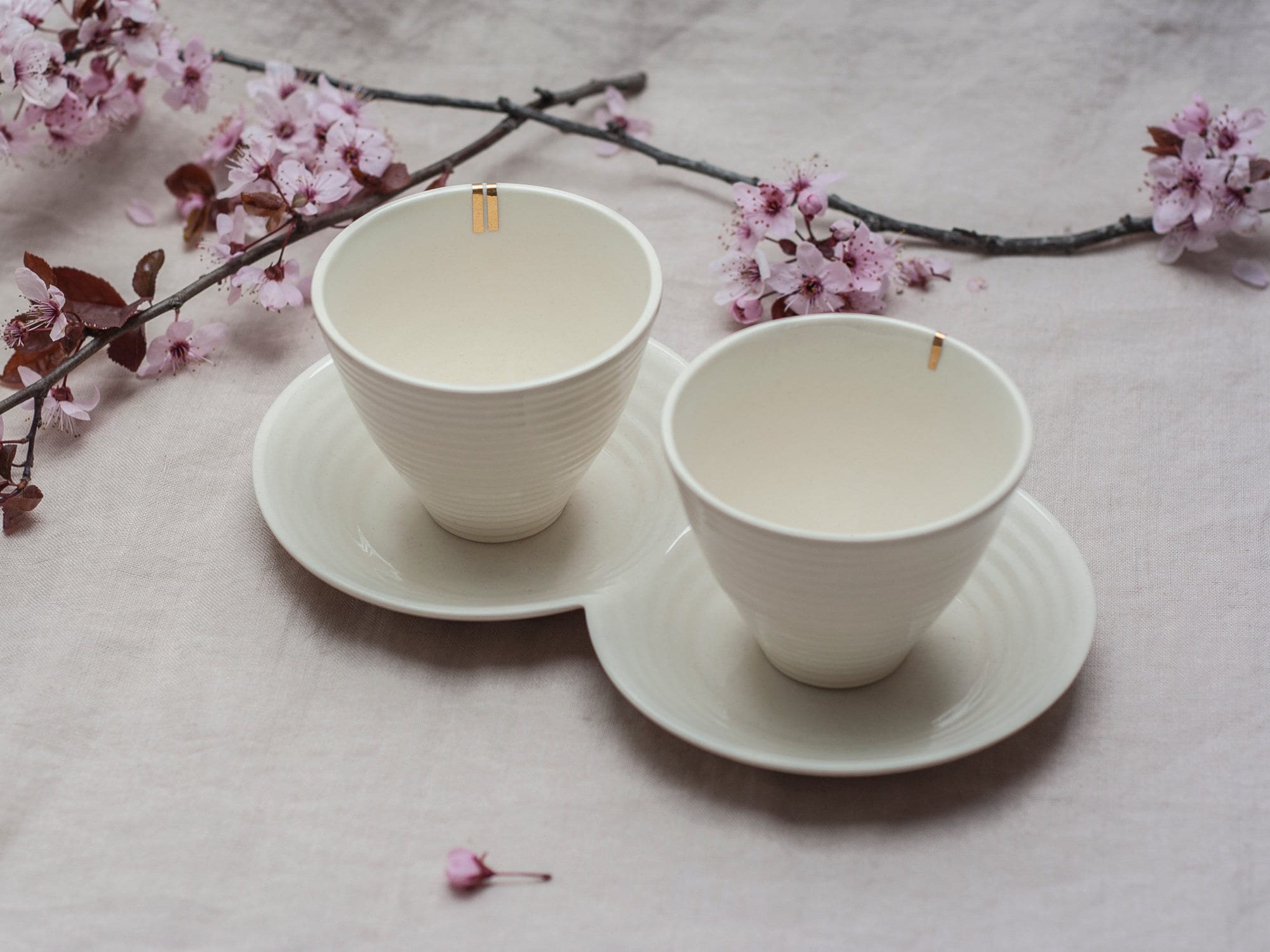 Coffee Cups and Saucer, White Porcelain Barware, Espresso Set ...