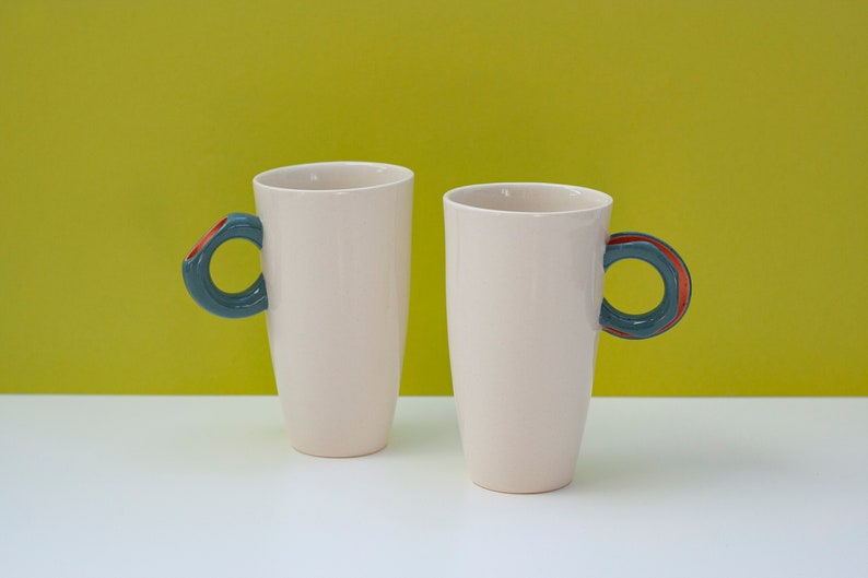 White Coffee Cup, Colored Tea Mug, Drinking Mug, Art Mug, Ceramic Coffee Mug, Tea Cup, Modern Cup, Tea Time, Tea Party Gift, Studio Pottery green
