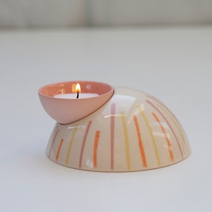 Terrazzo Candle Holder, Christmas Decor, Ceramic Lighting, Girlfriend Gift, Tea Light Holder, Wedding Candles, Porcelain Candle Holder