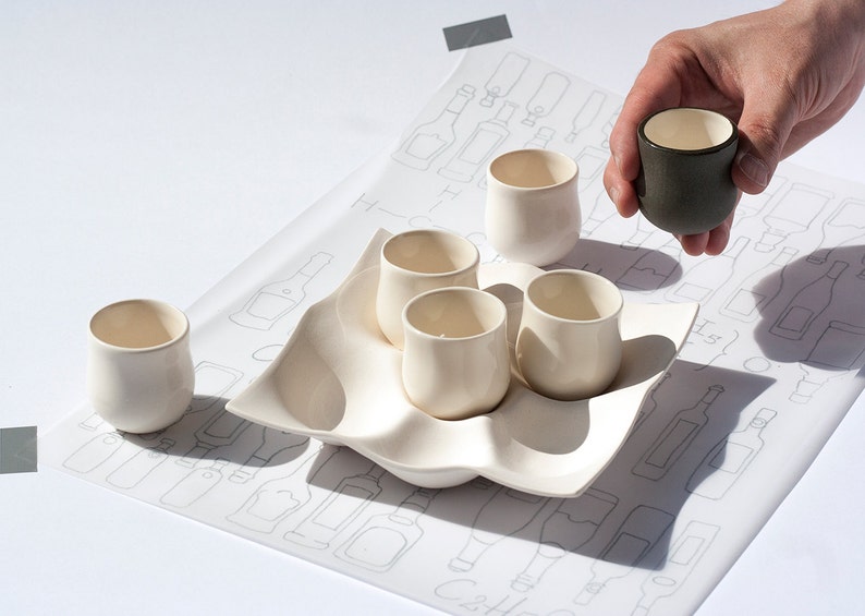 Set of Cups Porcelain Cups Serving Set Stoneware Set Shot Etsy