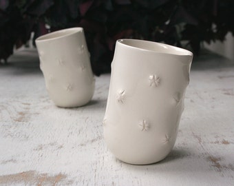 Collectible Cup, Kitchen Art Cup, White Cup, Home and Living Minimalist, Drinking Cup, Ceramic Cup, Unique Cup, Ceramic Tumbler