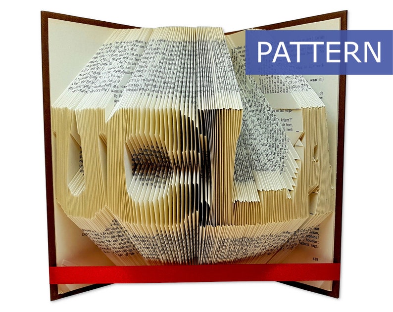 Folded book art Book folding pattern colleges UCLA Measure and mark Most clear and easiest pattern on Etsy Beginners 207 folds