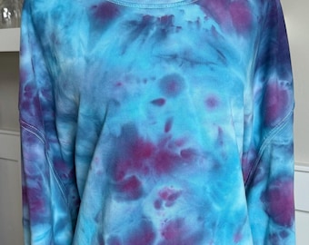 Ice Dyed Sweatshirt: Unisex Tie Dye Crew Neck