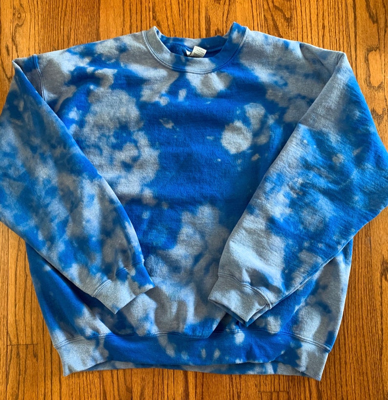 blue bleached sweatshirt