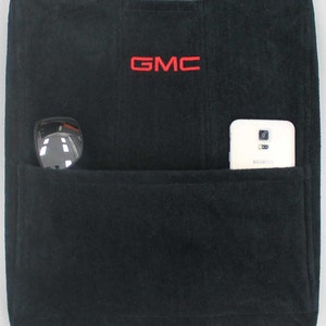 Console Cover with GMC Logo - Black w/ red lettering Fits 2007-2013 Bucket Seat ONLY Truck/SUV
