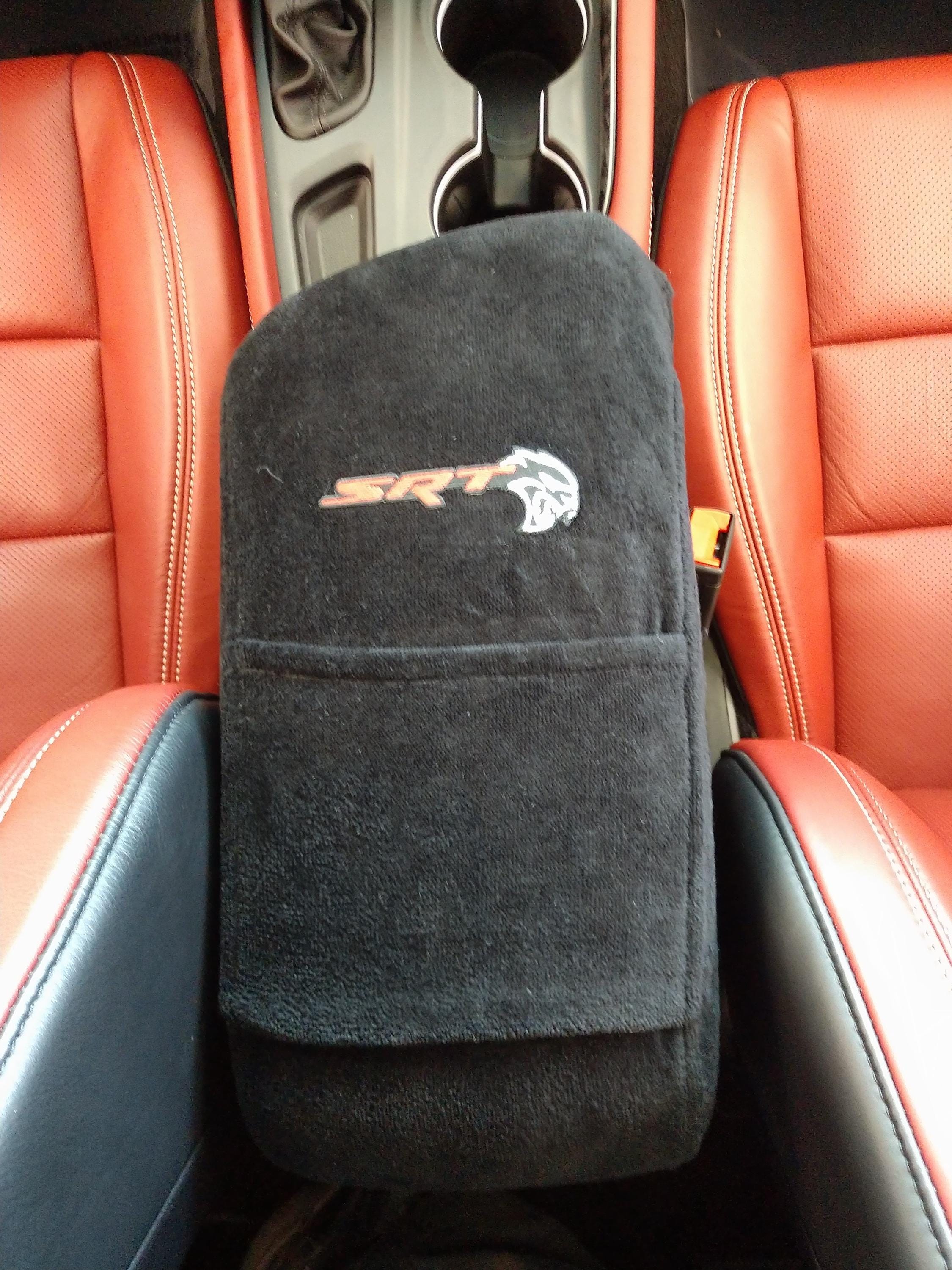Black Console Cover with SRT Logo - Fits Charger 2011-2024 w/Organizer pocket