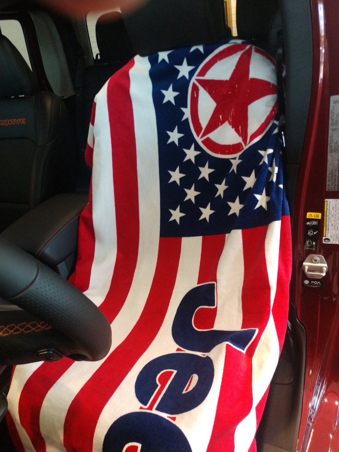 2 Jeep Towel2go Seat Cover Jeep American Flag Logo Fits All Jeep Models