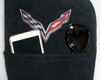 Console Cover with C7 Corvette Logo - Fits C7 Corvette 2014-2019 - Black