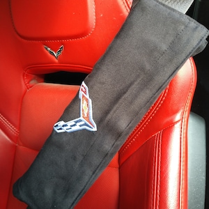 Seat Belt Cushion/Cover - with C8 Corvette Logo
