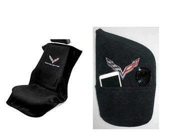 C6 Corvette Center Console Armor Slip-On Cover – Black With Logo 2005-2013