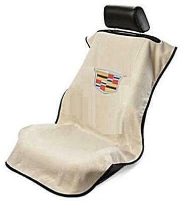 1 - Seat Armour Seat Protector Cover with NEW Cadillac Logo - Tan