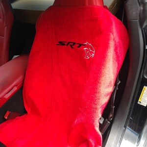 1 - Funda/toalla protectora de asiento Seat Armor con logotipo SRT HellCat - Rojo
