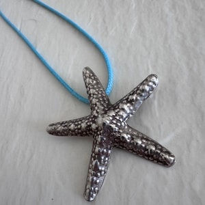 Large Karen Hill Tribe Silver Starfish Pendant Handcrafted 97% Pure Silver Thailand