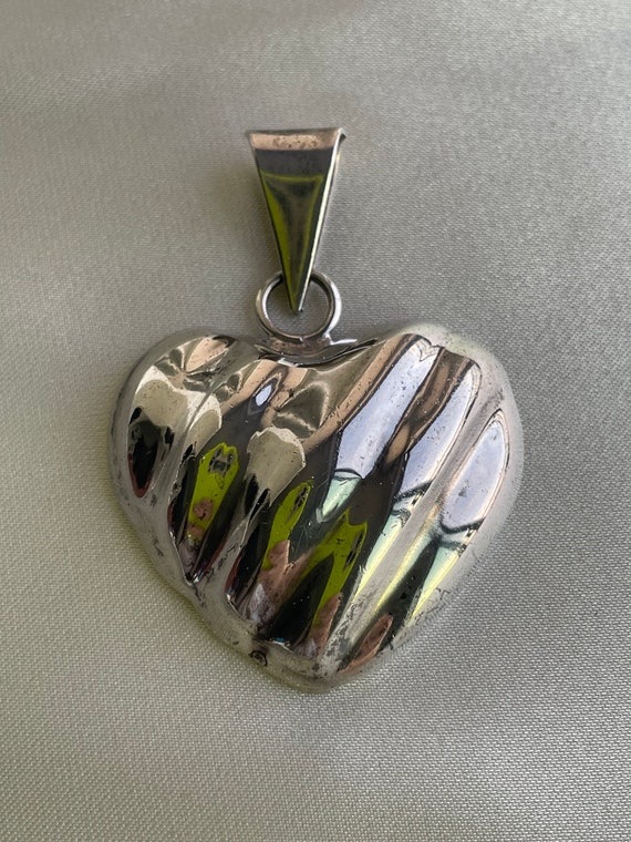 Large Vintage Sterling Silver Heart Taxco Mexico