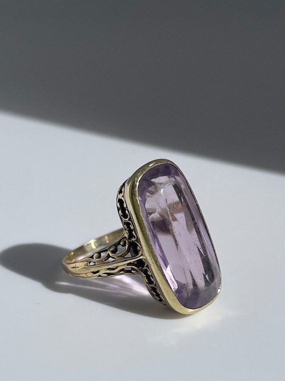 Victorian Estate Amethyst and 14k Gold Ring