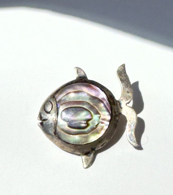 Vintage Taxco Mexico Abalone and Sterling Silver P