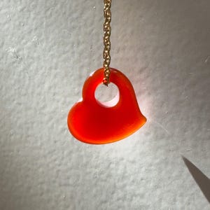 Vintage Estate Carnelian Heart Pendant Charm New Old Stock