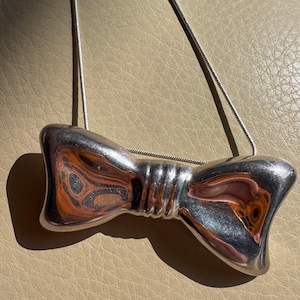 Vintage Los Ballesteros strik, vlinderdas hanger/broche in sterling zilver
