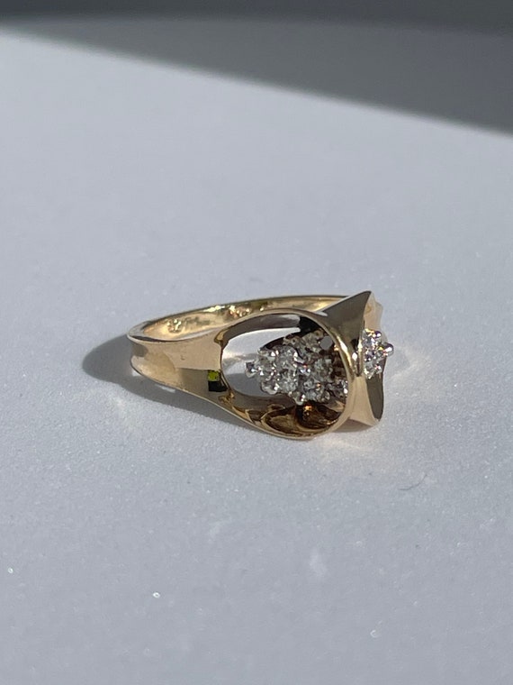 Estate 1990’s Diamond 14k Gold Statement Ring