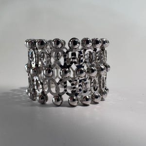 Estate 14K White Gold Convertible Ring to Bracelet - Rare Transformable Handmade Vintage Jewelry