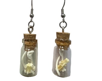 Jar of Bones Dangle Earrings - goth witchy