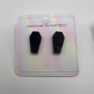 Thin Coffin Stud Earrings - Multiple Colors Available