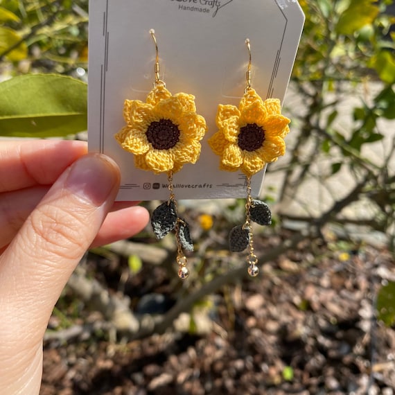 Yellow sunflower hotsell earrings