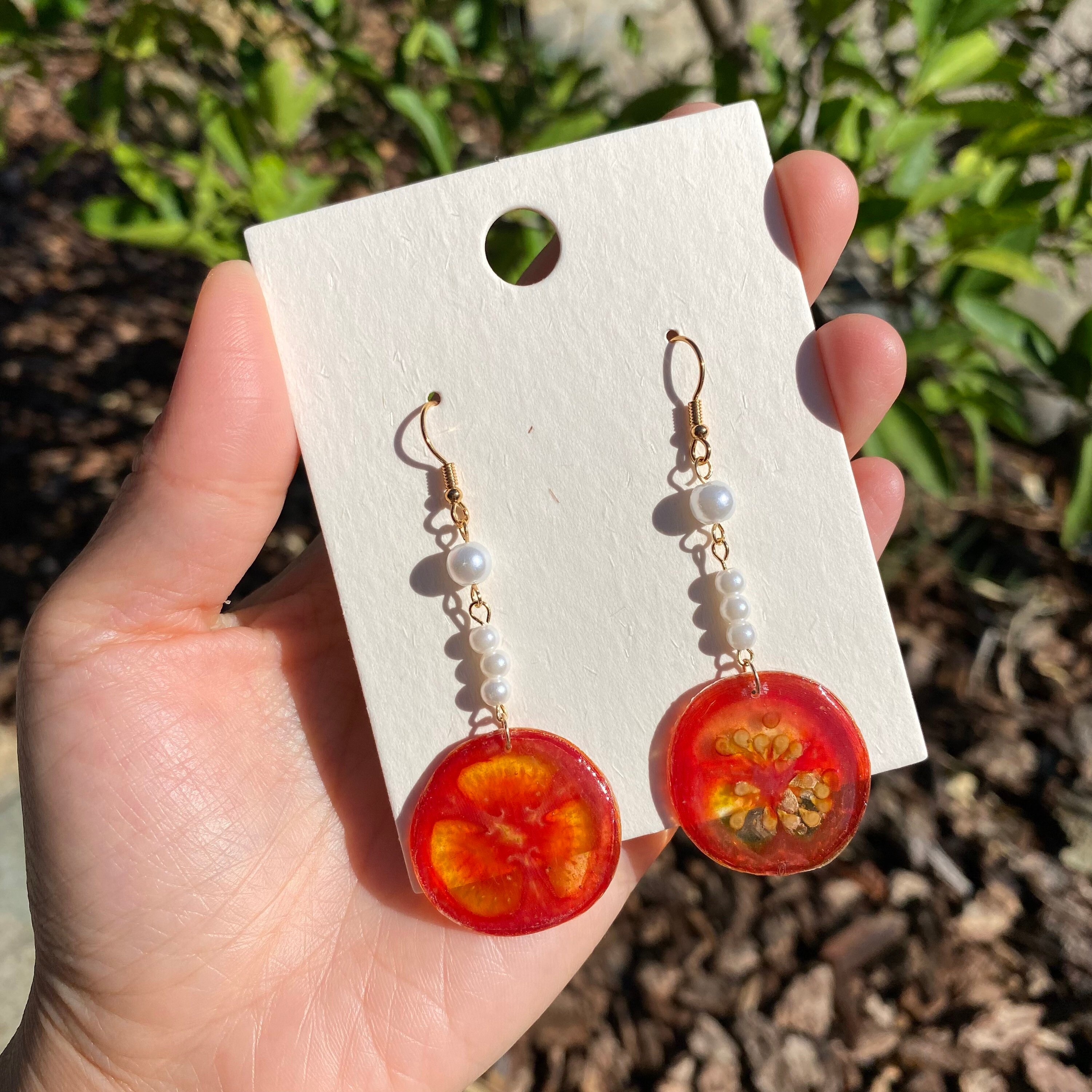 Dried Tomato Earrings Etsy
