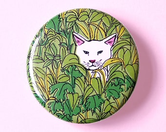 Hide & Seek Cat Pin Badge - 32mm