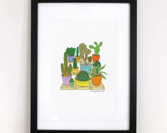 Cacti Family - A4 Printed Artwork