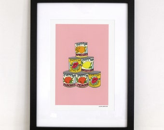 Peachy Cans - A4 Printed Artwork