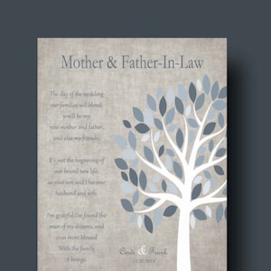 Mother of the Bride and Groom Gift, MOTHER & FATHER in LAW, Mother of Bride Gift, Parents of Bride, Future Parents Gift, Gift from Groom