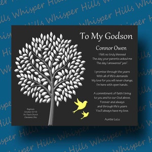 GODSON gift - Godson personalized Gift - Gift for Baptism - Christening - Dedication - Godchild - Custom Gift for Godson - Communion Gift