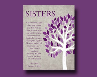 SISTERS gift print - Personalized gift for your Sister - Wedding Gift for Sister, Gift for Sister, Maid of Honor, Sister Birthday Gift