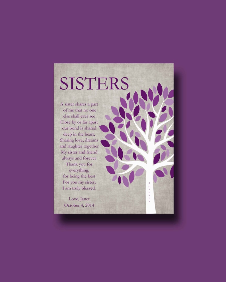 SISTERS Gift Print Personalized Gift for Your Sister Etsy
