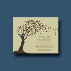 GODFATHER gift - Personalized gift for Godparents - Gift from Godchild - Personalized Godfather Print - Godfather Keepsake TREE