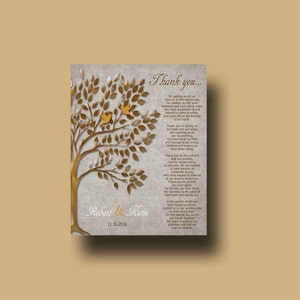 Parents wedding Gift, Personalized Parent&#39;s Poem, Thank You Parent&#39;s Gift, Wedding Day Gifts for Our Parents, Thank You Poem for Mom and Dad