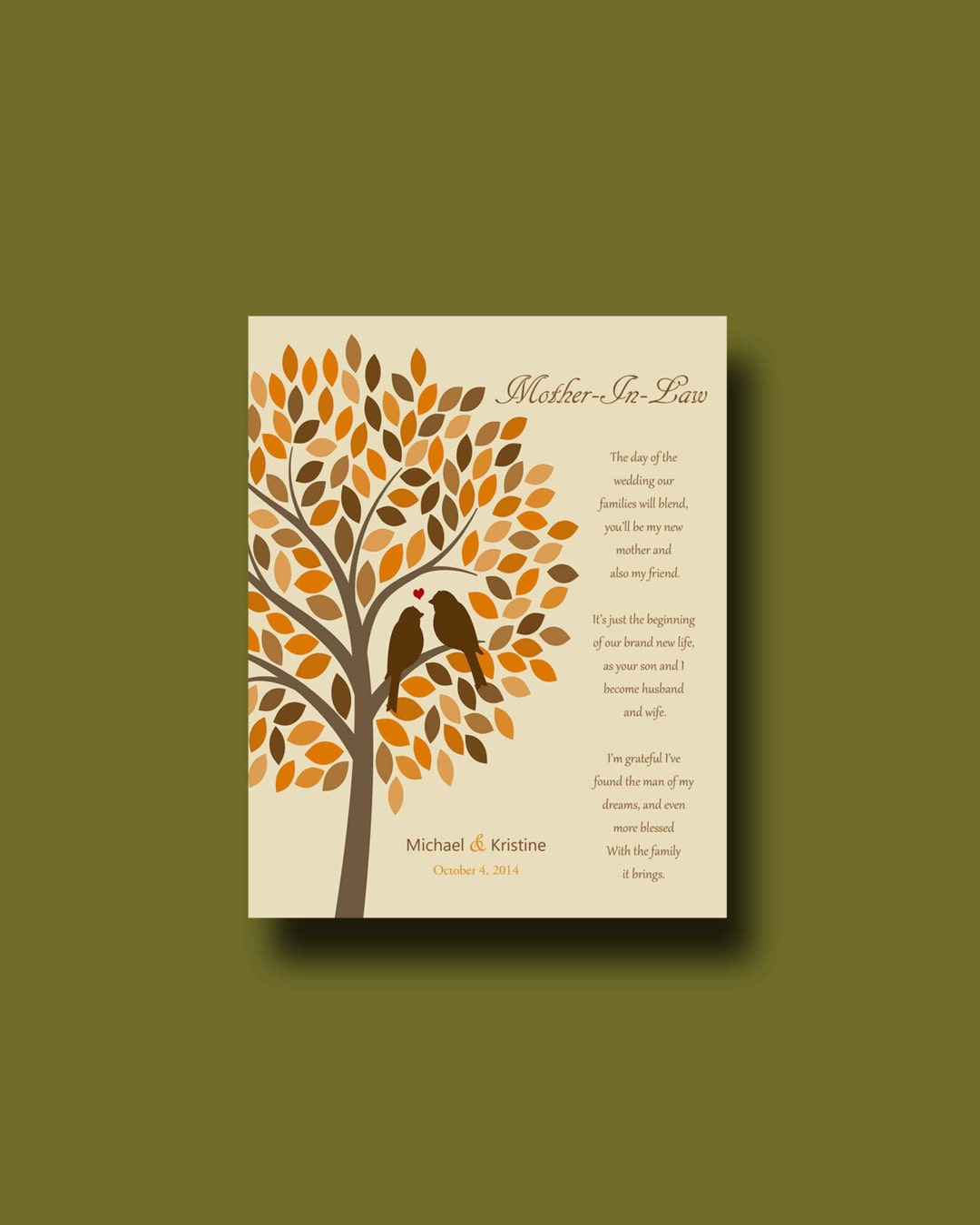 MOTHER IN LAW Gift, Thank You Print, Mother of Bride Gift, Wedding ...