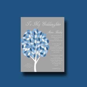 GODDAUGHTER gift - Gift for Goddaughter - Personalized gift for Goddaughter - Gift from Godmother, Gift From Godparents, Keepsake - TREE