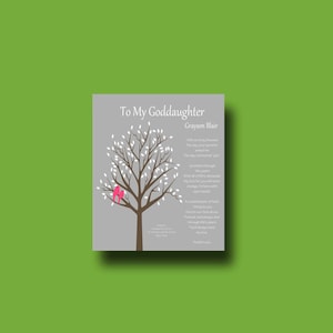 GODDAUGHTER gift - Gift for Goddaughter - Personalized gift for Goddaughter - Gift from Godmother, Gift From Godparents, Keepsake - TREE