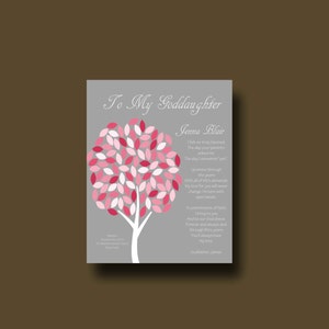 GODDAUGHTER gift - Gift for Goddaughter - Personalized gift for Goddaughter - Gift from Godmother, Gift From Godparents, Keepsake - TREE