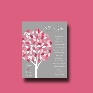 Wedding gift for GRANDPARENTS from Bride & Groom, Tree Gift, Thank you Wedding Gift, Family Gift, Grandparent Gift, Thank You Print,