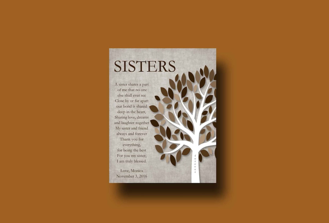 SISTERS Gift Print - Personalized Gift for Your Sister - Wedding Gift ...