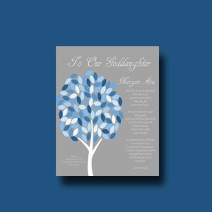 OUR GODDAUGHTER gift - Gift for Goddaughter - Personalized gift for Goddaughter - Gift from Godmother, Gift From Godparents, Keepsake - TREE