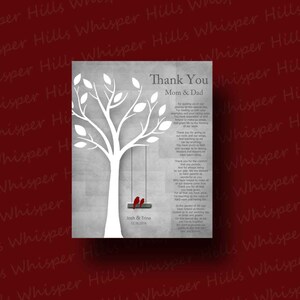 Parents wedding Gift, Personalized Parent&#39;s Poem, Thank You Parent&#39;s Gift, Wedding Day Gifts for Our Parents, Thank You Poem for Mom and Dad