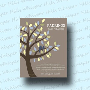 GODFATHER gift - Personalized gift for Godparents - Gift from Godchild - Personalized Godfather Print - Godfather Keepsake TREE