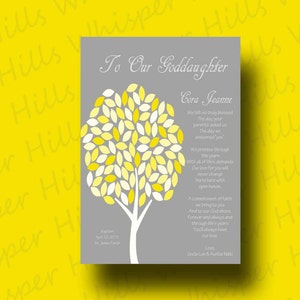 GODDAUGHTER gift - Gift for Goddaughter - Personalized gift for Goddaughter - Gift from Godmother, Gift From Godparents, yellow - TREE