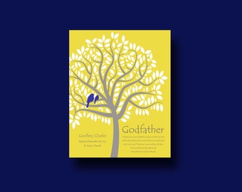 De gift van de GODFATHER - gepersonaliseerde gift voor peetouders - geschenk van petekind - gepersonaliseerde Godfather Print - Godfather Keepsake boom