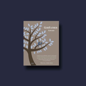 GODFATHER gift - Personalized gift for Godparents - Gift from Godchild - Personalized Godfather Print - Godfather Keepsake TREE